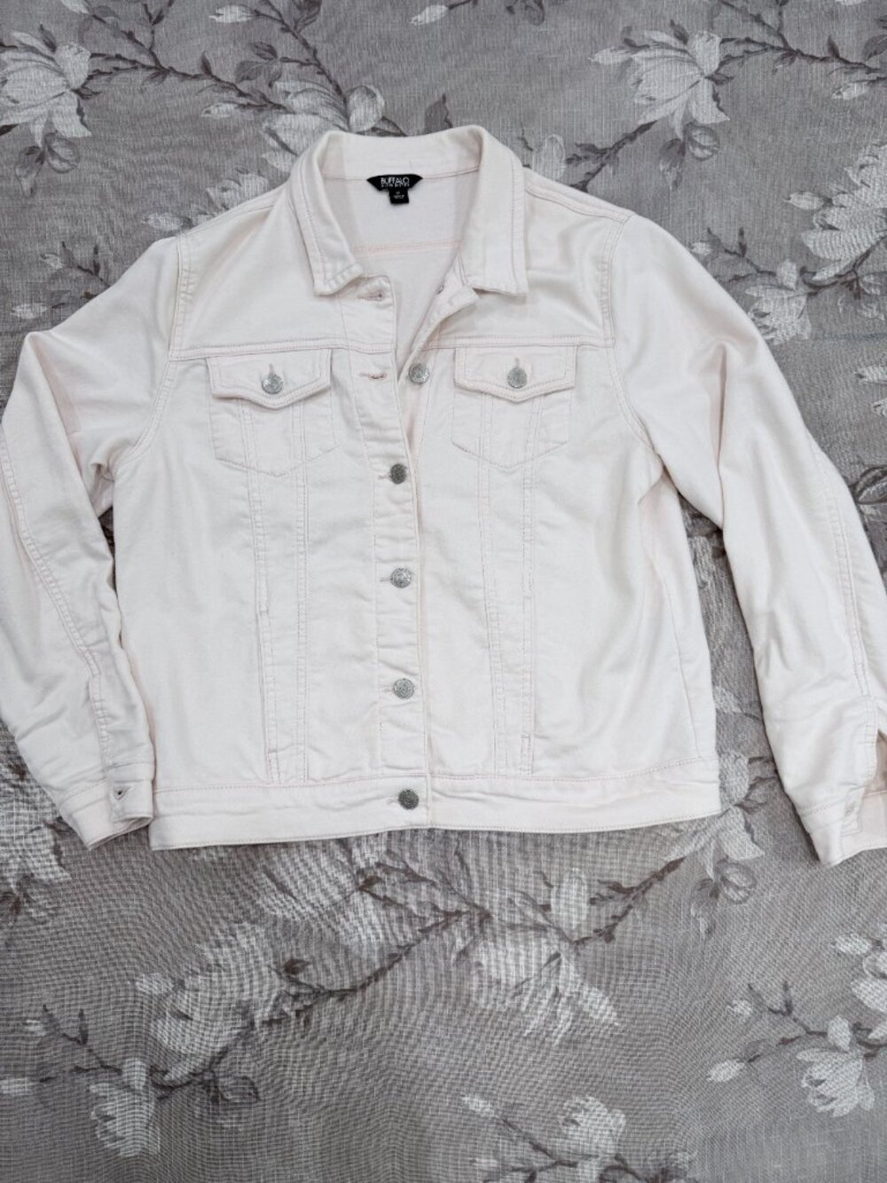 Buffalo David Bitton Blush Pink Stretch Denim Trucker Jacket M - Picture 10 of 16
